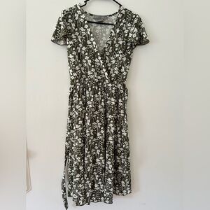 Elegant Green Floral Women's Dress